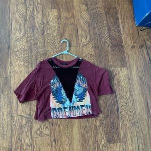 Mesh V-Neck Crop Top